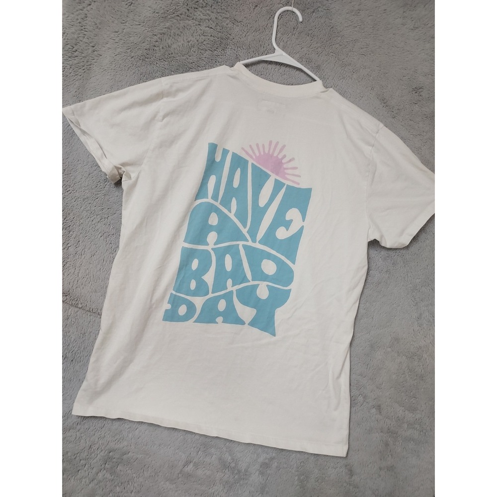 Bad Birdie Shirt Mens Large Have A Bad Day Graphic Tee White Golf Cotton Preppy